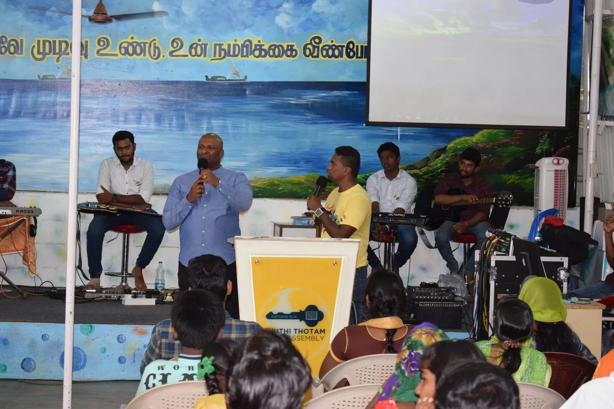 Scripture distribution outreach in a village community