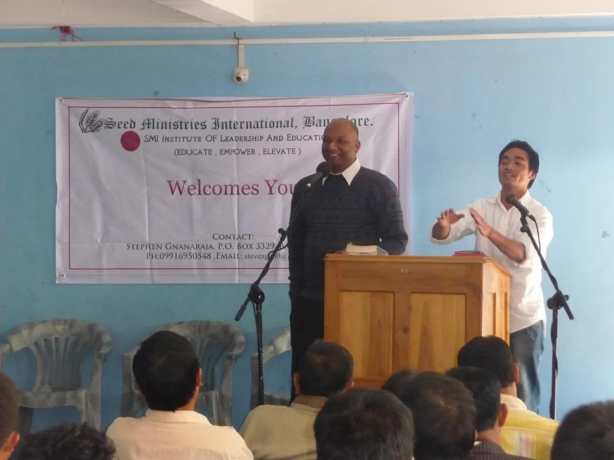 Community gathering after Scripture distribution outreach